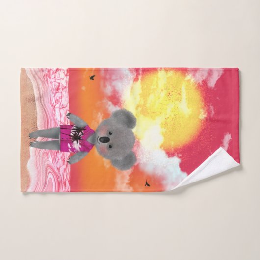 Cool Koala sur Sunset Beach (Serviette à main)