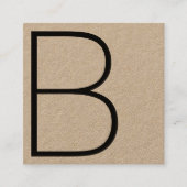 Cool Kraft Professional Monogram Square Vierkante Visitekaartje (Voorkant)