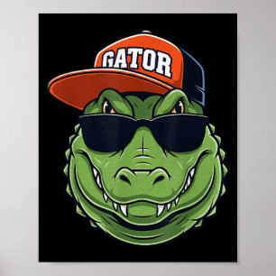 Cool Krokodil Dier Alligator Grafisch Met Pet En Z Poster