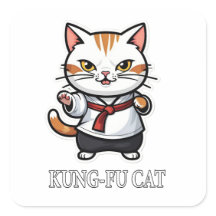 Cool Kung-Fu Cat Sticker