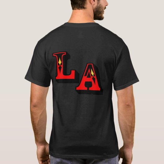 ・° ♥ Cool LA Logo Stylish Décontracté Dark T-Shirt (Dos)