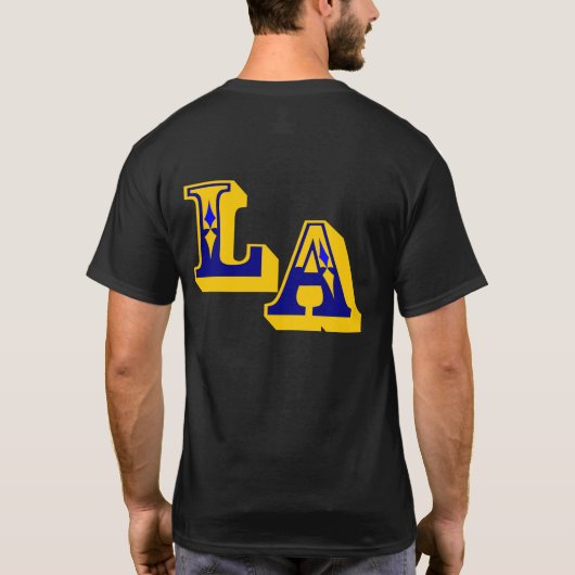・° ♥ Cool LA Logo Stylish Décontracté Dark T-Shirt (Dos)