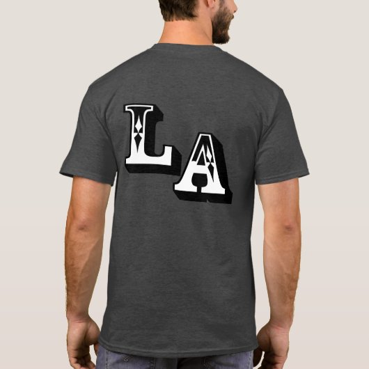 ・° ♥ Cool LA Logo Stylish Décontracté Dark T-Shirt (Dos)