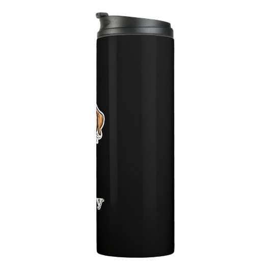 Cool Labrador Retriever Sticker Custom Foto Zwart Thermosbeker (Geroteerd rechts)