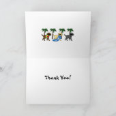 Cool Labradors Beach Party Carte de remerciements (Intérieur)