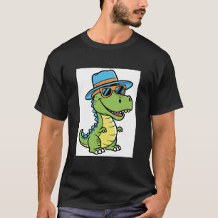 Cool Lachende Dinosaurus met Zonnebril en Hay T-Sh T-shirt