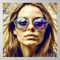 Cool Lady met reflectie in haar zonnebril