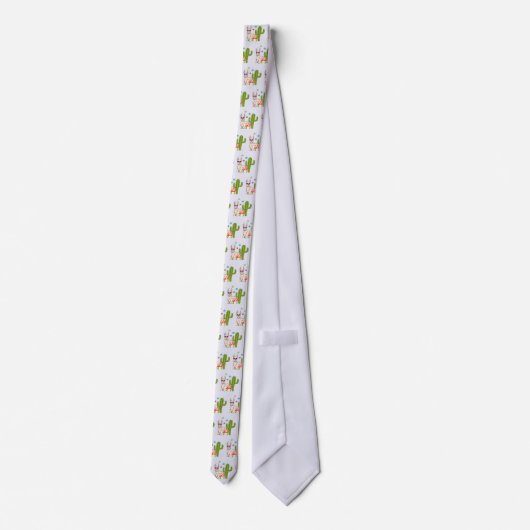 Cool lama in Heart-Shaped Sunbril Pattern Stropdas (Achterkant)