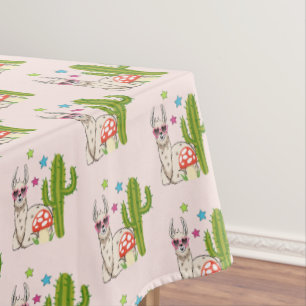 Cool lama in Heart-Shaped Sunbril Pattern Tafelkleed