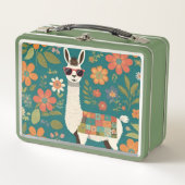 Cool Lama In Zonnebrillen Bloemenlappendeken (Voorkant)