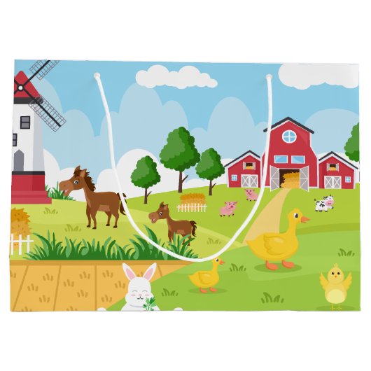 Cool landelijke boerderij scène groot cadeauzakje (Achterkant)