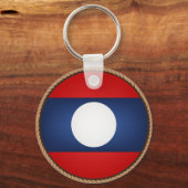 Cool Laos-vlaggenzegel Sleutelhanger (Voorkant)