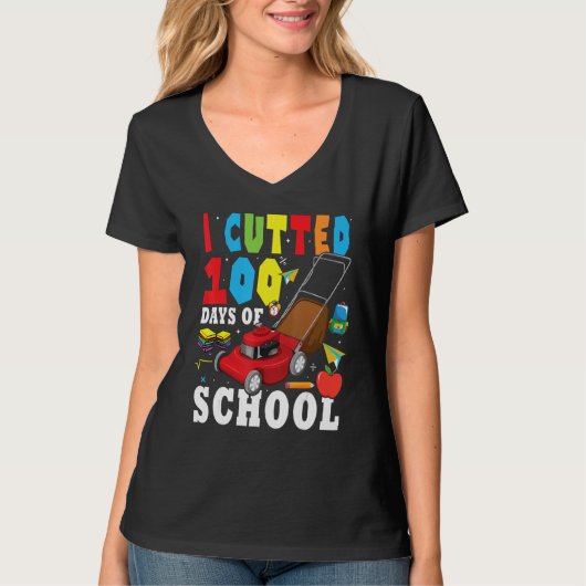 Cool Lawn Mower Apparel 100th Day Of School Teache T-shirt (Voorkant)