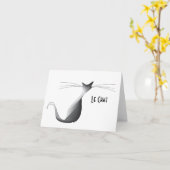 Cool Le Chat BLANK Note Card Kaart (Gele Bloem)