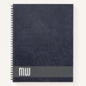 Cool Leather Metal Stripe Bold Monogram Notitieboek (Voorkant)