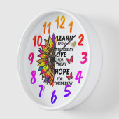 Cool Leer van gisteren Quote Rainbow Sunflower (Hoek)