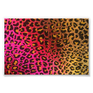 Cool Leopard print skin bright background Foto Afdruk