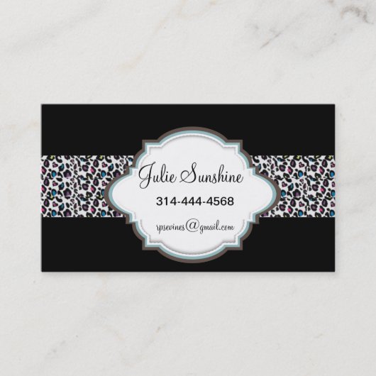Cool Leopard Print Visitekaartjes (Voorkant)