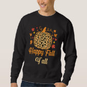 Cool Leopard Pumpkin Autumn Happy Herfst Y'all Map Trui (Voorkant)