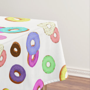 Cool leuk kleurrijk donuts patroon wit tafelkleed