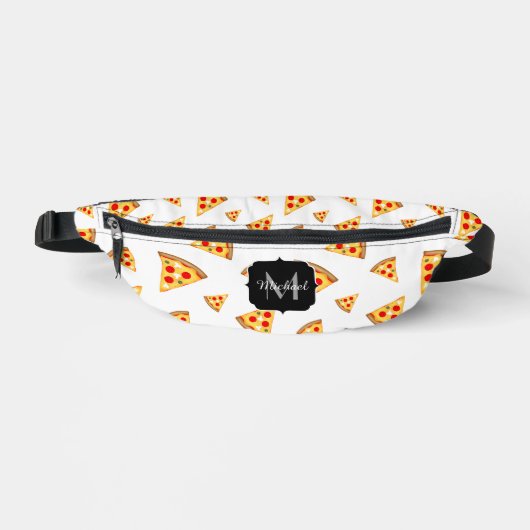 Cool leuk pizza plakjes patroon wit Monogram Heuptasje (Voorkant)