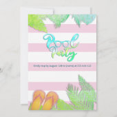 Cool leuk zomerscript poolparty verjaardag kaart (Achterkant)