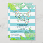 Cool leuk zomerscript poolparty verjaardag kaart (Voorkant / Achterkant)