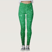 Cool Leuke lichtgroene glitter patroon Leggings (Voorkant)