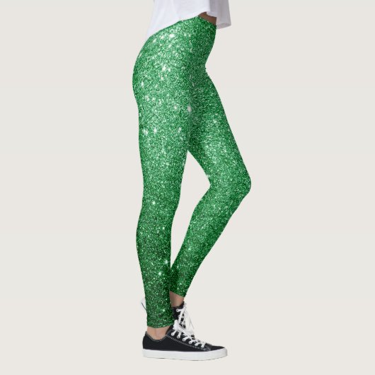 Cool Leuke lichtgroene glitter patroon Leggings (Rechts)