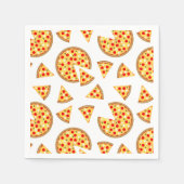Cool leuke pizza en plakjes patroon op wit papier servet (Voorkant)