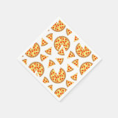 Cool leuke pizza en plakjes patroon op wit papier servet (Hoek)