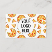 Cool leuke pizza en plakjes patroon wit Uw logo Klantenkaartje (Achterkant)