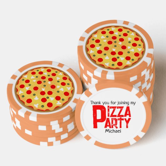 Cool leuke pizza party kinderen verjaardag poker chips (Opstapeling)