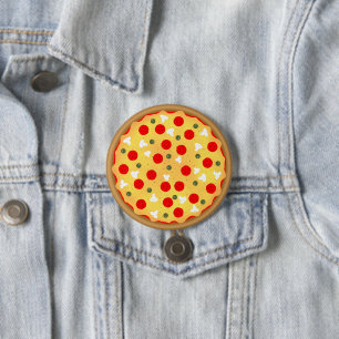 Cool leuke pizza party kinderen verjaardag ronde button 7,6 cm
