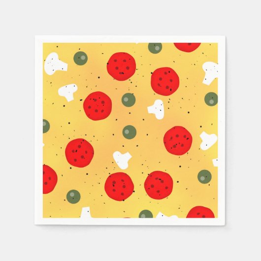 Cool leuke pizza party kinderen verjaardag servet (Voorkant)