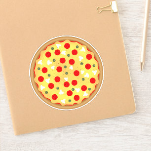 Cool leuke pizza party kinderen verjaardag sticker
