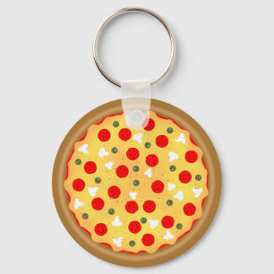 Cool leuke pizza pepperoni paddenstoel sleutelhanger