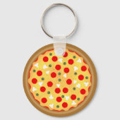 Cool leuke pizza pepperoni paddenstoel sleutelhanger (Achterkant)