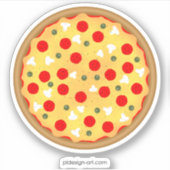 Cool leuke pizza pepperoni paddenstoel sticker (Voorkant)