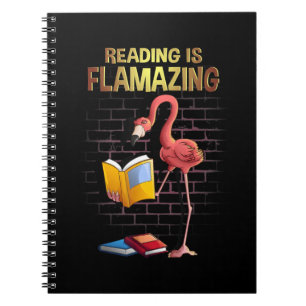 cool lezen is een geweldig grappig flamingo boek notitieboek