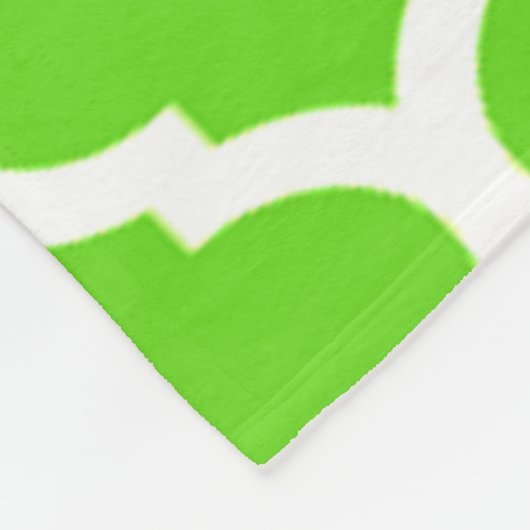 Cool Lime Green Moroccan Quatrefoil Pattern Fleece Deken (Hoek)