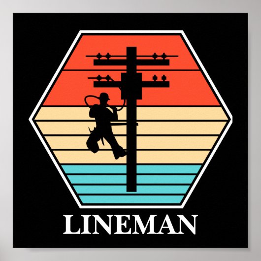 Cool Lineman zonsondergang Poster (Voorkant)