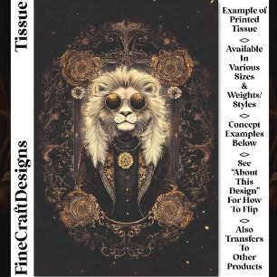 Cool Lion Art Nouveau Goud Filigraan CM5 Decoupage Tissuepapier