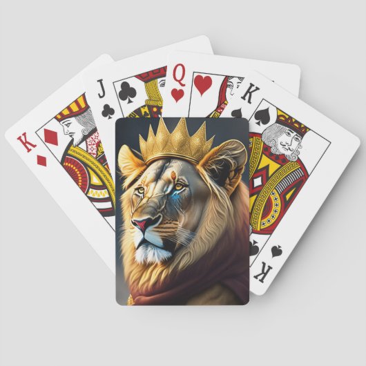 Cool Lion King Painting Art Pokerkaarten (Achterkant)