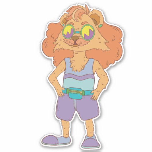 Cool Lion Sticker (Voorkant)