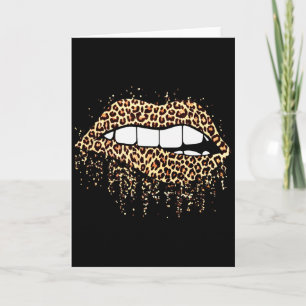 Cool Lips Bite Kiss Me Luipaard Print Cheetah- Val Kaart