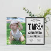 Cool Little Striker Voetbal Foto 2e verjaardag Kaart (Staand voorkant)