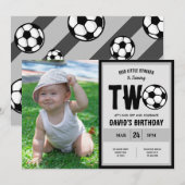 Cool Little Striker Voetbal Foto 2e verjaardag Kaart (Voorkant / Achterkant)