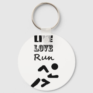 Cool Live Love Runners Art Design Sleutelhanger