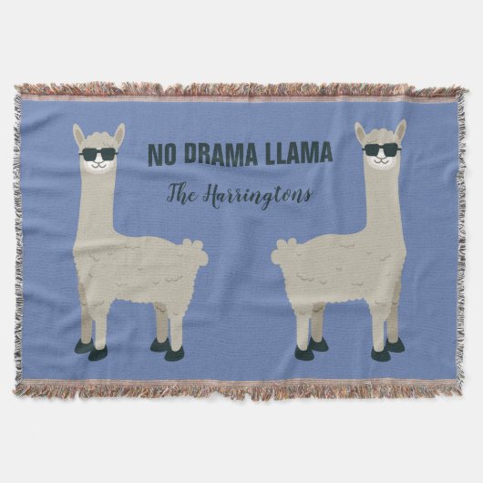Cool Llama aangepaste naam & kleur gooien deken (Voorkant)